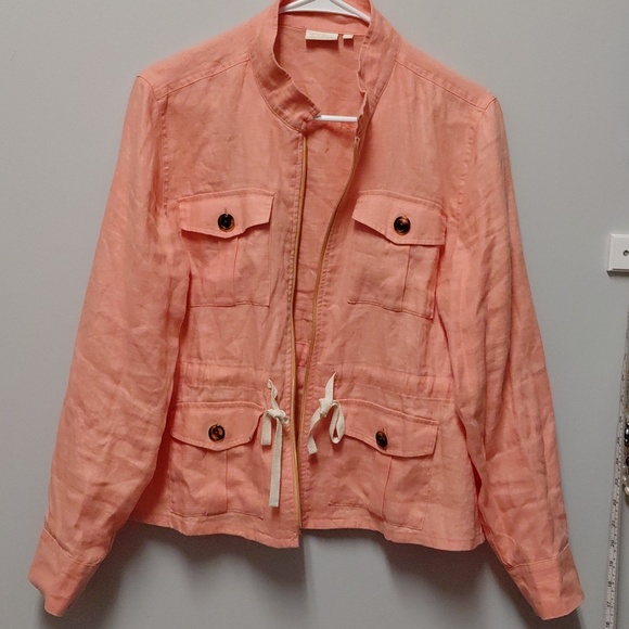 Spartina 449 Coral Utility Jacket with Drawstring Waist - Picture 2 of 4